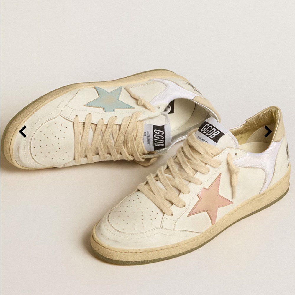 Golden Goose Ball Star in Nylon and Leather with Pink and Blue Star size IT 36